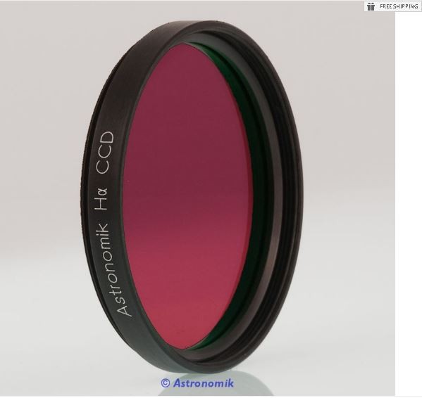ASTRONOMIK H-ALPHA 12NM CCD FILTER - 2" ROUND MOUNTED