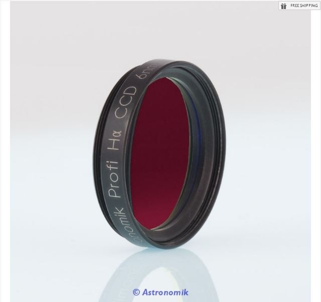 ASTRONOMIK H-ALPHA 6NM CCD FILTER - 1.25" ROUND MOUNTED