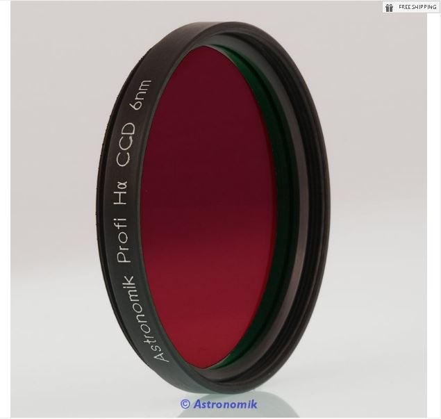 ASTRONOMIK H-ALPHA CCD FILTER 6NM - 2" ROUND MOUNTED