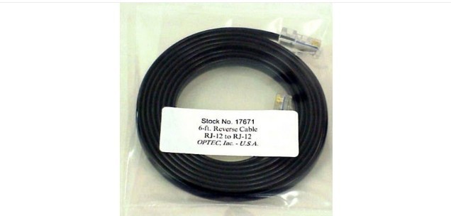 OPTEC RJ-12 REVERSE CABLE - 25'