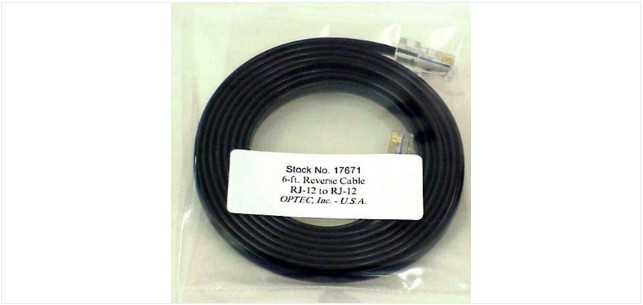 OPTEC RJ-12 REVERSE CABLE - 50'