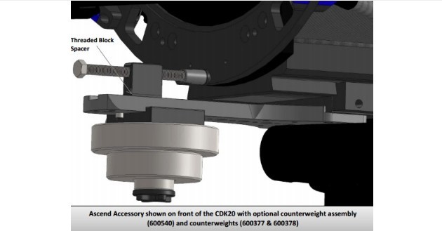 PLANEWAVE DOVETAIL ASSEMBLY WITH 3" SHAFT FOR ASCEND A200 ACCESSORY