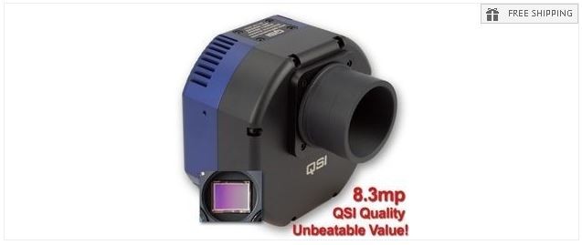 QSI 683WSG MONO CCD CAMERA - MECHANICAL SHUTTER, 5-POSITION CFW & IGP WITH T-THREAD