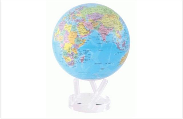 TURTLETECH MOVA EARTH GLOBE BLUE WITH POLITCAL MAP 8.5"