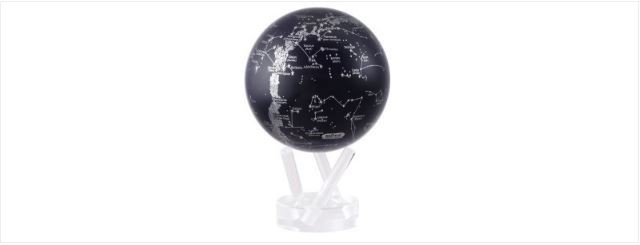 TURTLETECH MOVA GLOBE SILVER CONSTELLATIONS ON NAVY BLUE - 4.5"